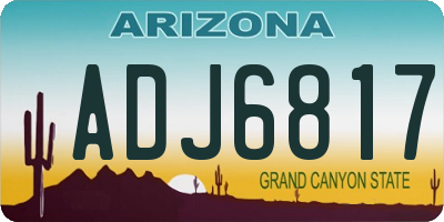 AZ license plate ADJ6817
