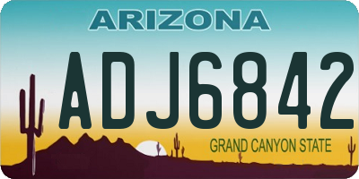 AZ license plate ADJ6842