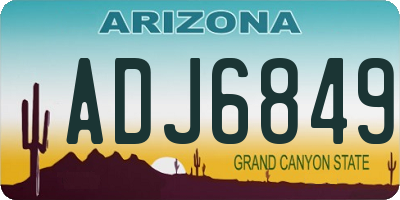AZ license plate ADJ6849