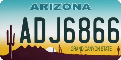AZ license plate ADJ6866