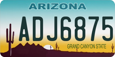 AZ license plate ADJ6875