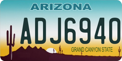 AZ license plate ADJ6940