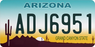 AZ license plate ADJ6951