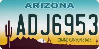 AZ license plate ADJ6953
