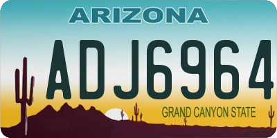AZ license plate ADJ6964