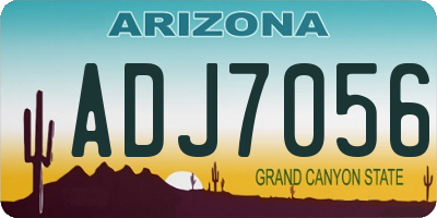 AZ license plate ADJ7056