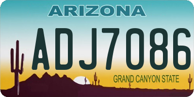 AZ license plate ADJ7086