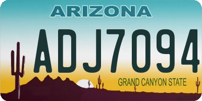 AZ license plate ADJ7094