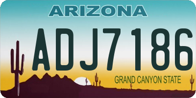 AZ license plate ADJ7186