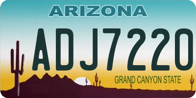 AZ license plate ADJ7220