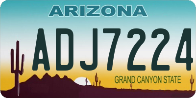 AZ license plate ADJ7224