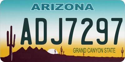 AZ license plate ADJ7297