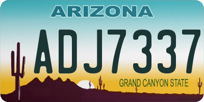 AZ license plate ADJ7337