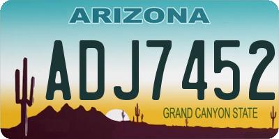 AZ license plate ADJ7452