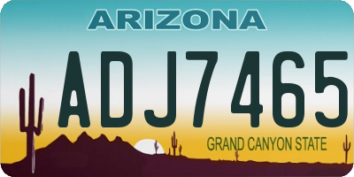 AZ license plate ADJ7465