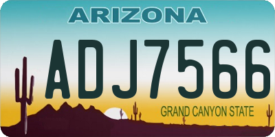 AZ license plate ADJ7566