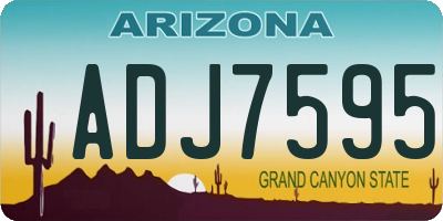 AZ license plate ADJ7595