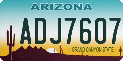 AZ license plate ADJ7607