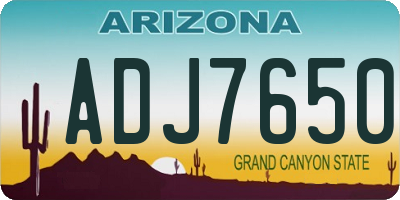 AZ license plate ADJ7650