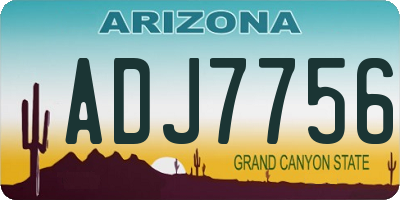 AZ license plate ADJ7756