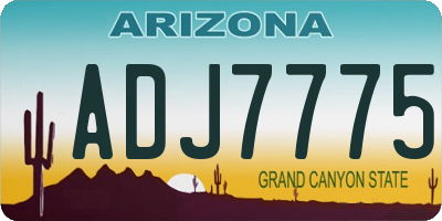 AZ license plate ADJ7775