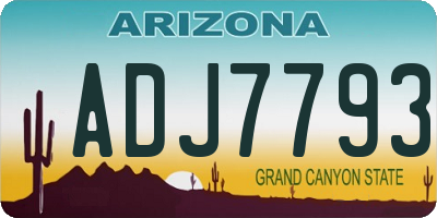 AZ license plate ADJ7793