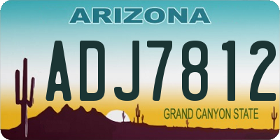 AZ license plate ADJ7812