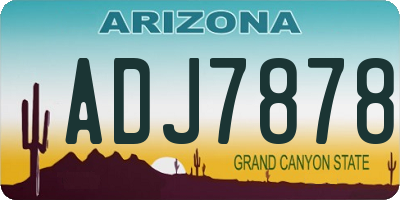 AZ license plate ADJ7878