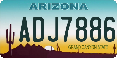 AZ license plate ADJ7886