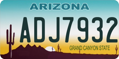 AZ license plate ADJ7932