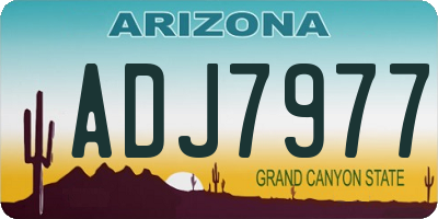 AZ license plate ADJ7977