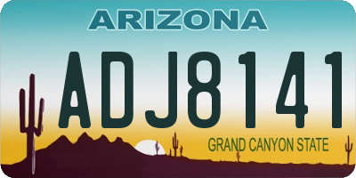 AZ license plate ADJ8141