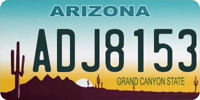 AZ license plate ADJ8153