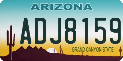 AZ license plate ADJ8159