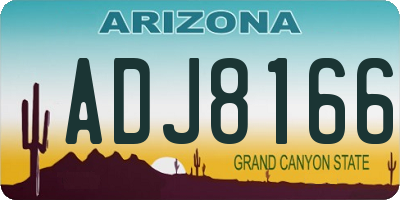 AZ license plate ADJ8166