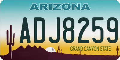 AZ license plate ADJ8259
