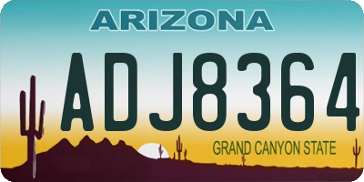 AZ license plate ADJ8364
