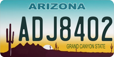 AZ license plate ADJ8402