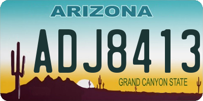 AZ license plate ADJ8413