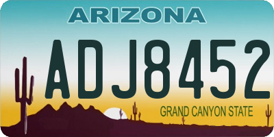AZ license plate ADJ8452