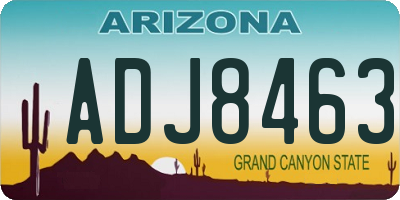 AZ license plate ADJ8463