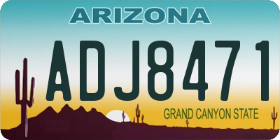 AZ license plate ADJ8471