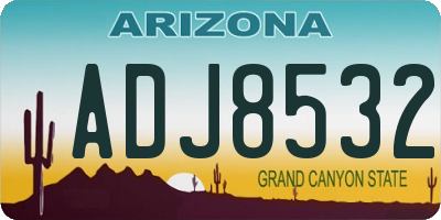 AZ license plate ADJ8532