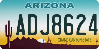 AZ license plate ADJ8624