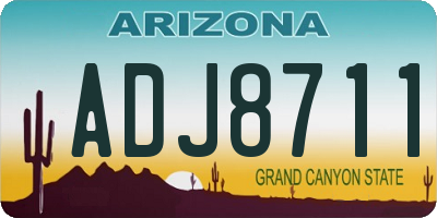 AZ license plate ADJ8711
