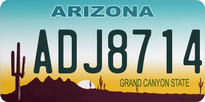 AZ license plate ADJ8714