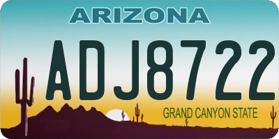AZ license plate ADJ8722