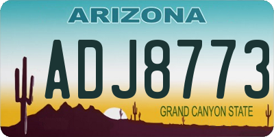 AZ license plate ADJ8773
