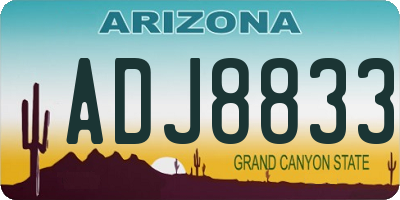 AZ license plate ADJ8833