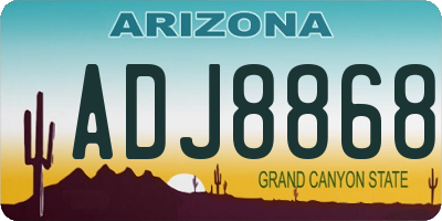 AZ license plate ADJ8868